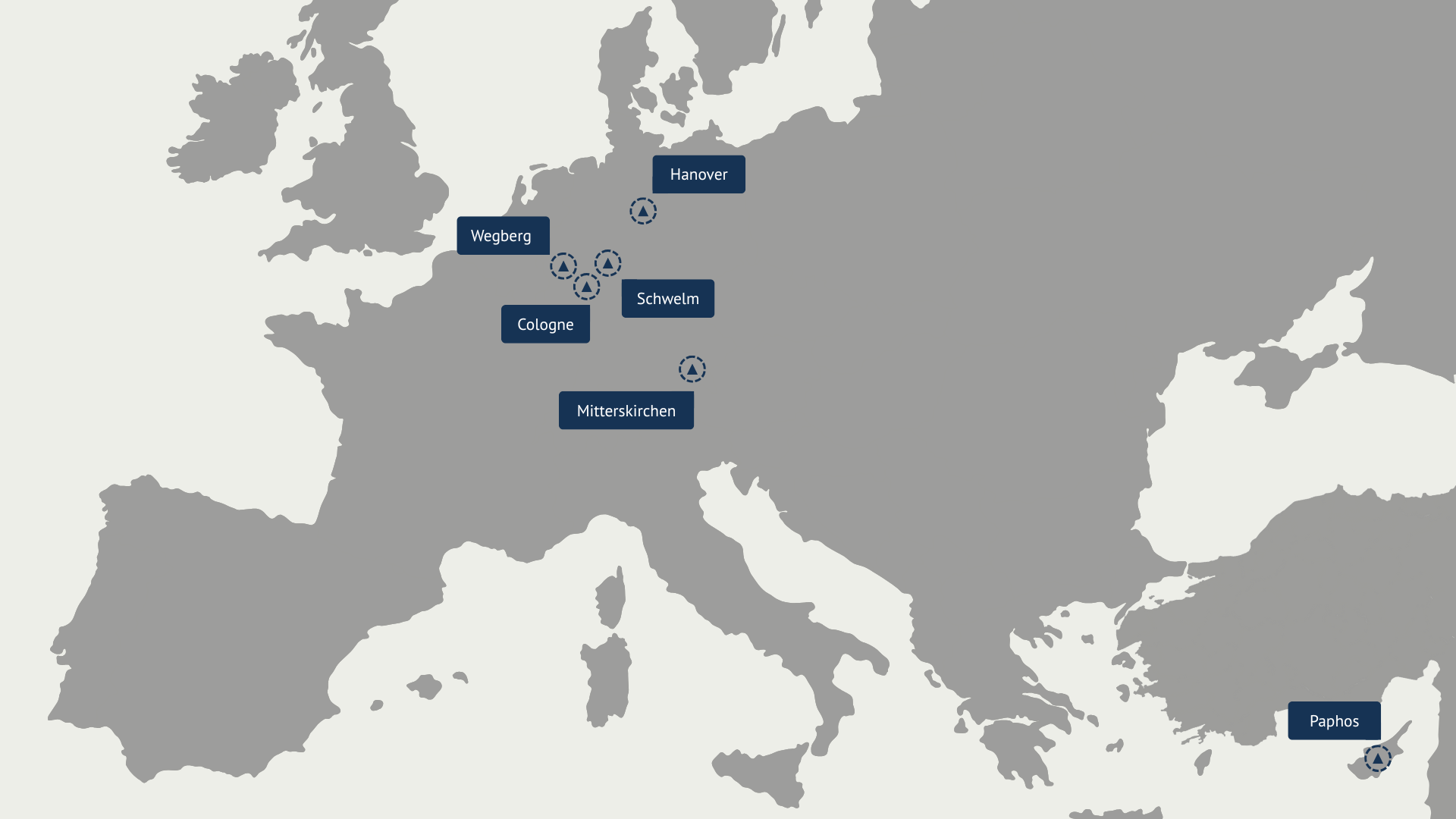 Site map of the European network