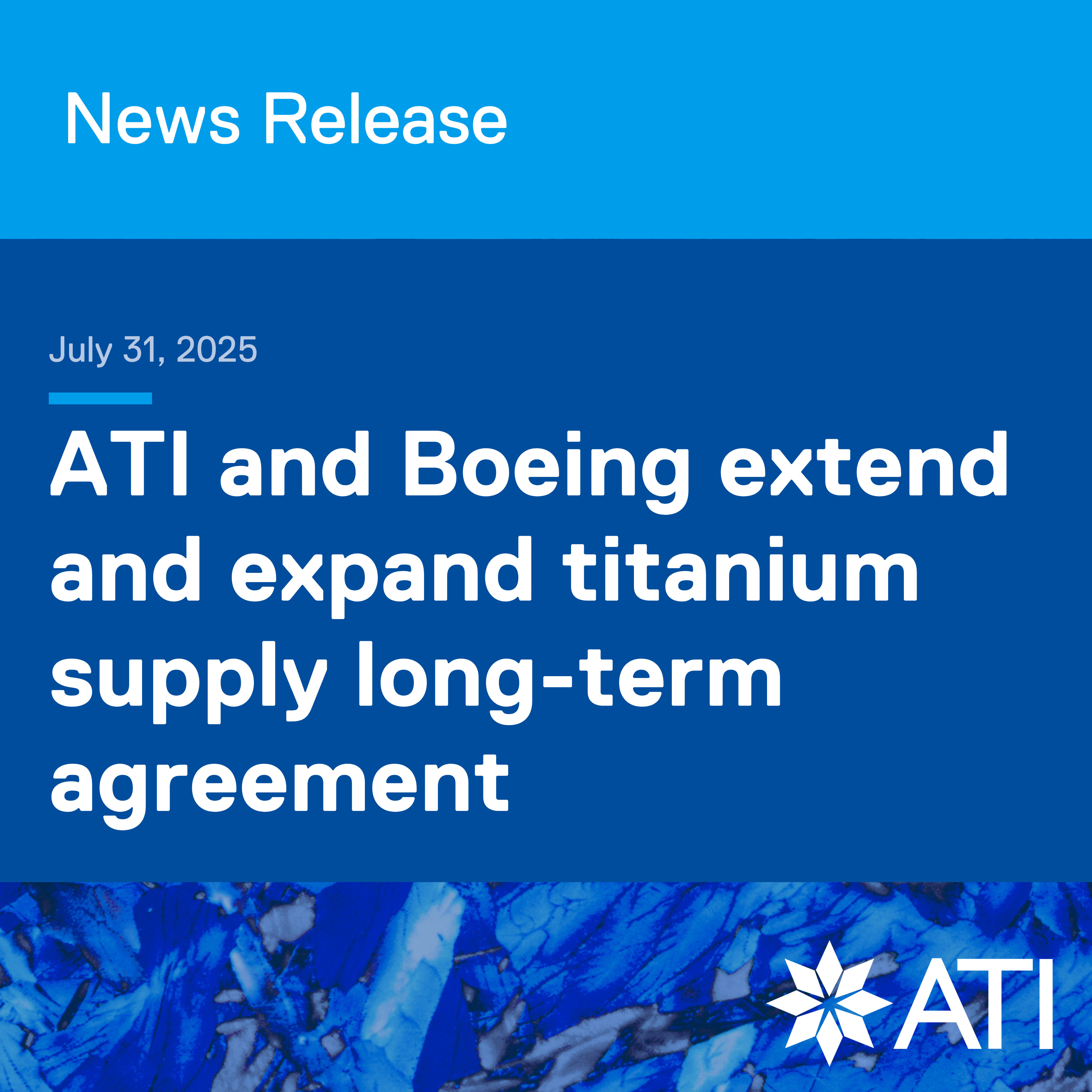 Titanium products under Boeing long-term agreement