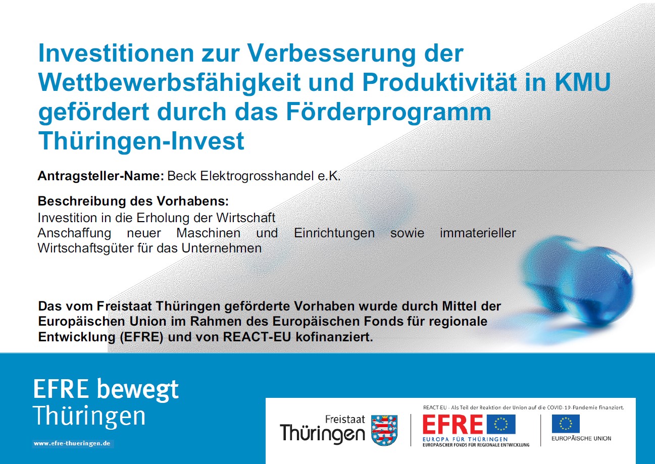 EFRE-Förderung Thüringen-Invest 2022