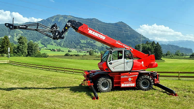 Telehandler in operation