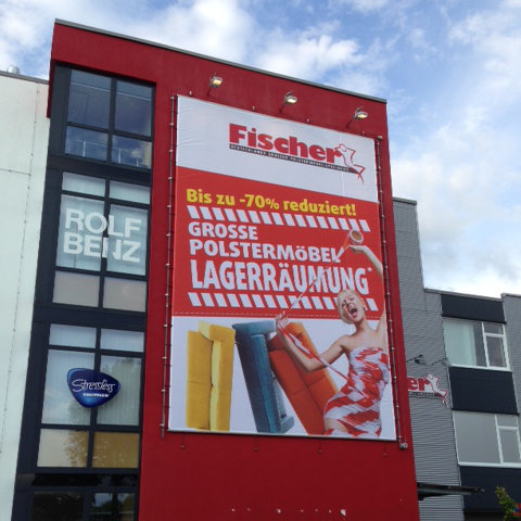 Façade lettering Fischer Möbel