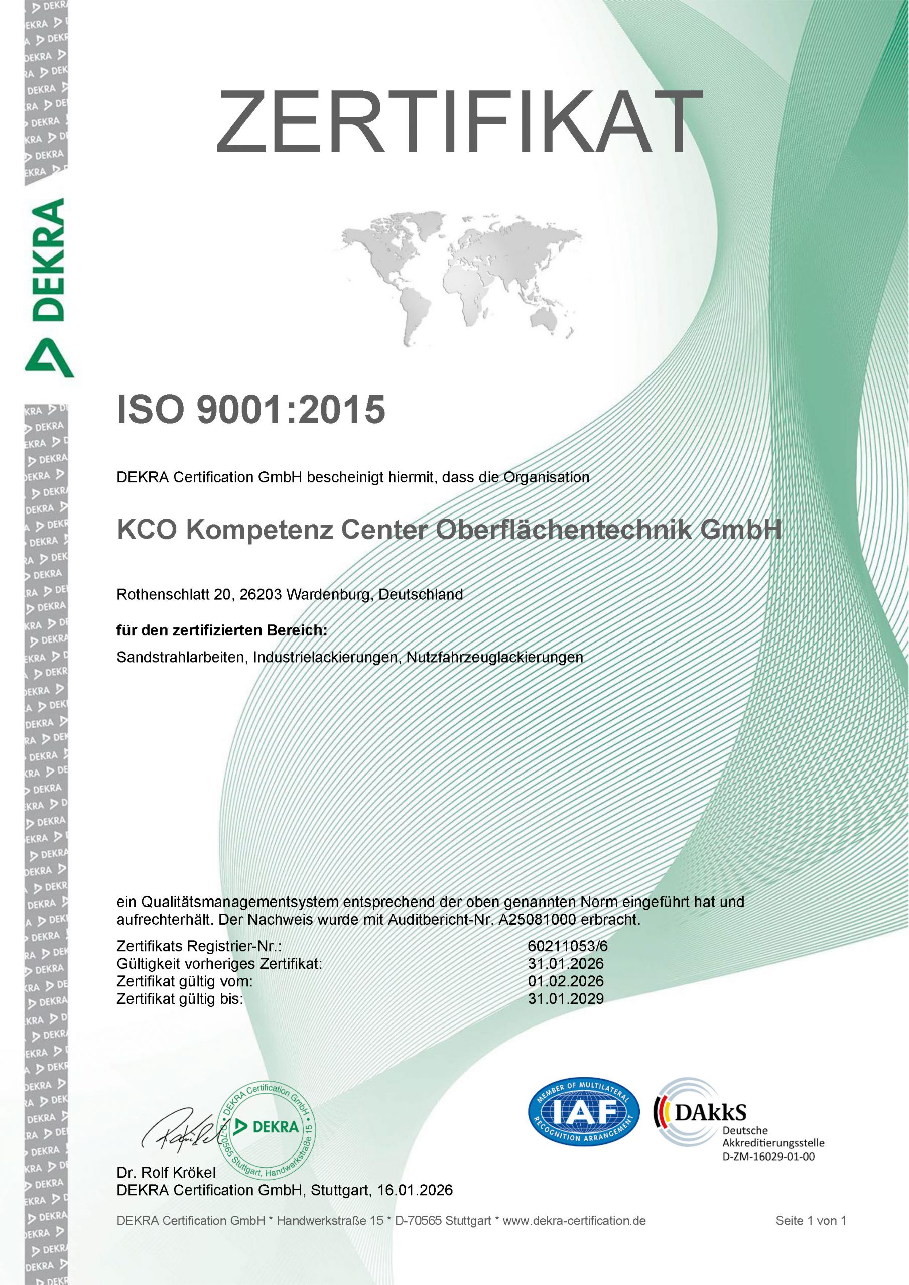 DIN EN ISO 9001:2015 Zertifikat