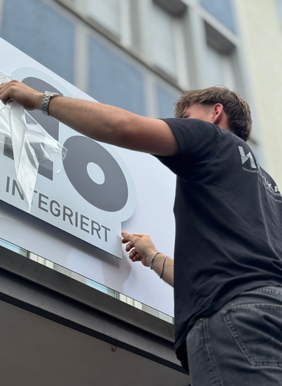 Company sign at the site