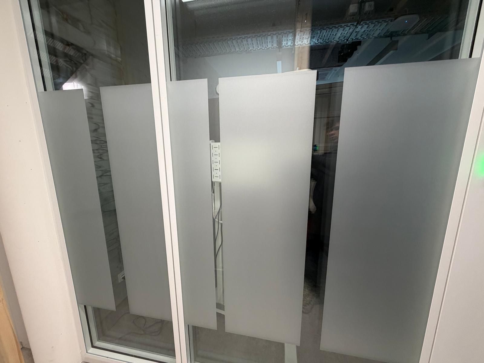 Frosted glass office partitions