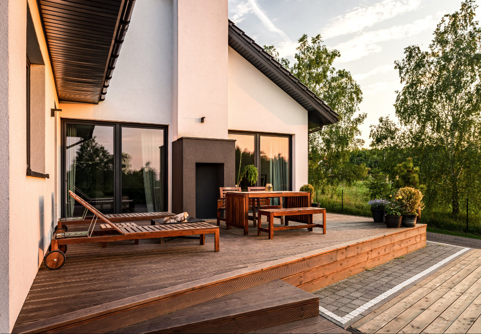 Terrasse/Balkon aus Holz