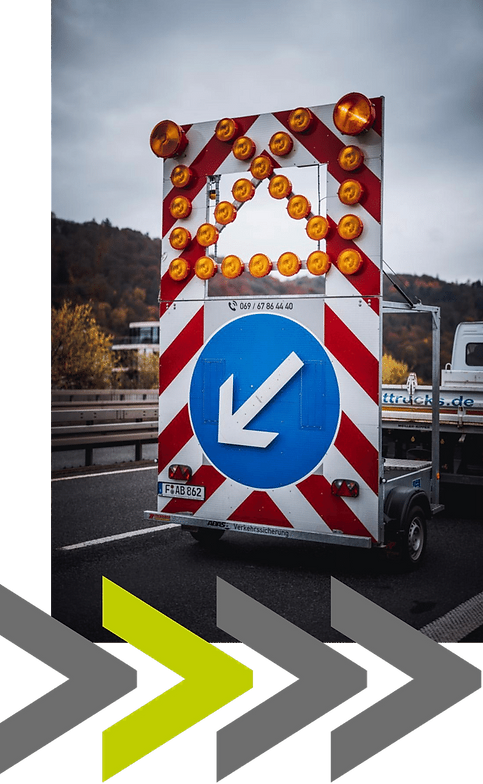 Fahrbare Absperrtafeln
