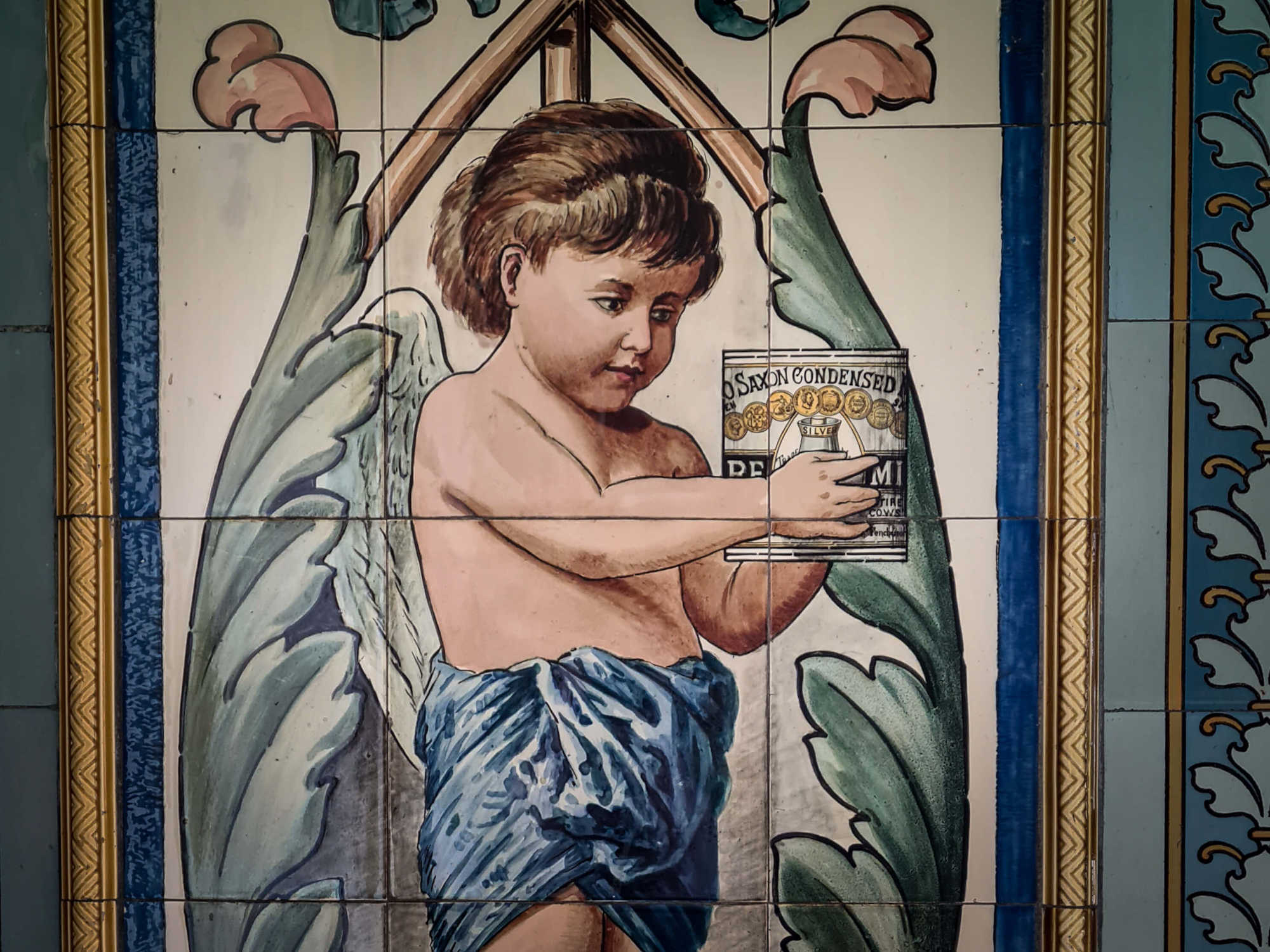 Angel with a condensed milk can