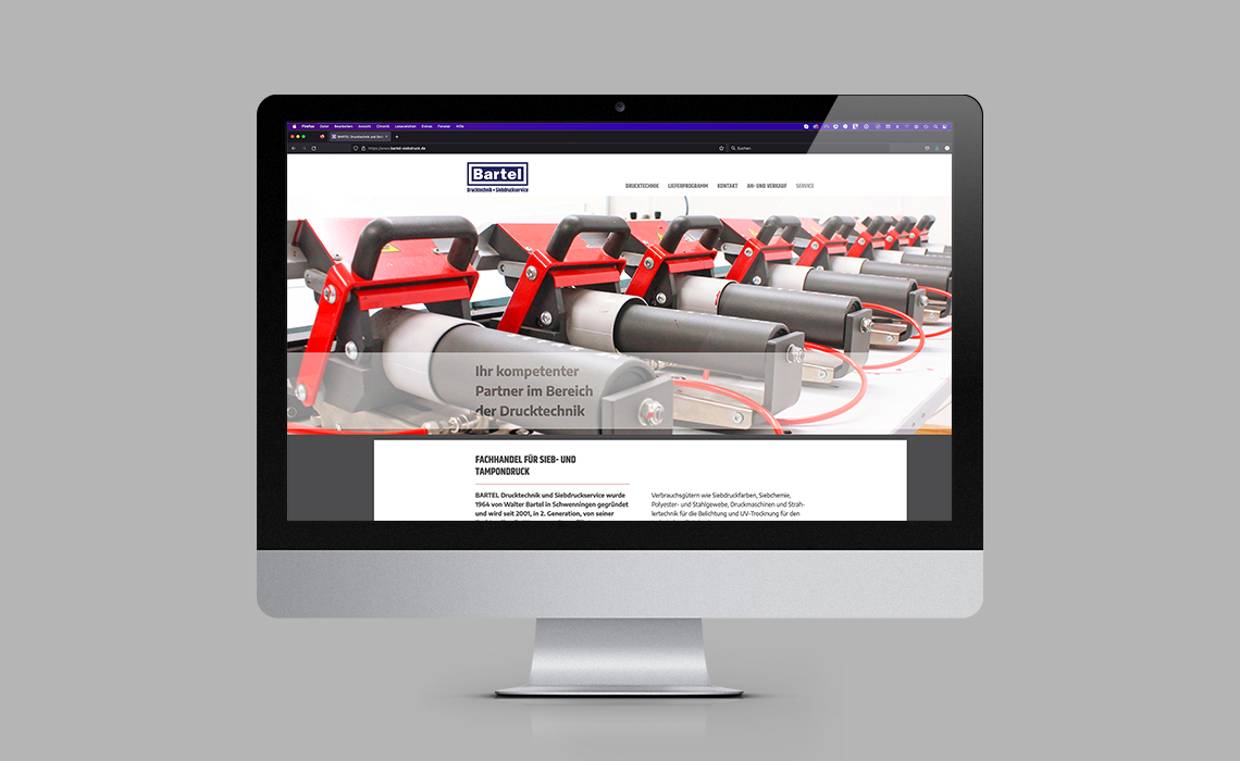 Bartel Drucktechnik & Siebdruckservice – Website