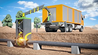 Laser welding system for district heating pipes