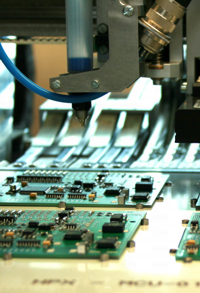 SMD-bestückte Leiterplatte