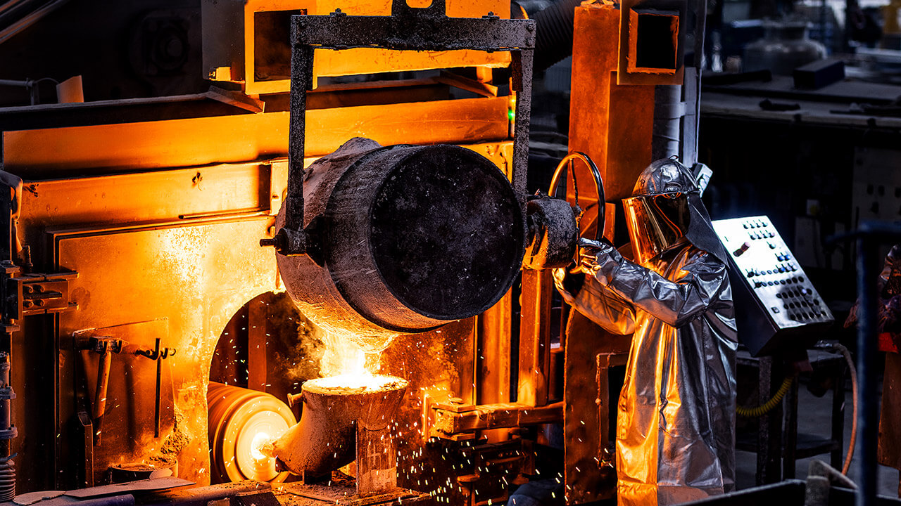 Vertical centrifugal casting facility at the Kaiserau plant