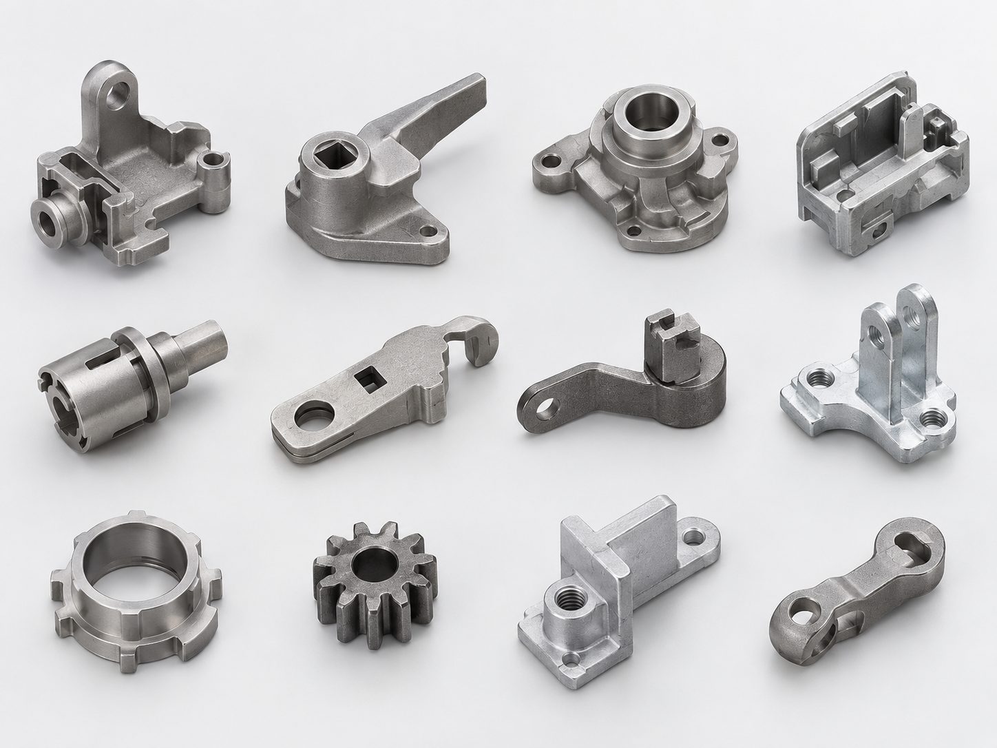 Bauteilsortiment: Guss-, Sinter- und spanend gefertigte Metallbauteile