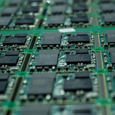 SMD-bestückte Leiterplatte