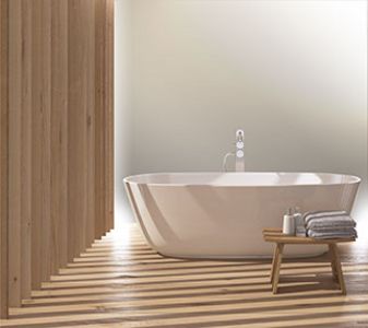 Bathroom furniture element with gloss finish