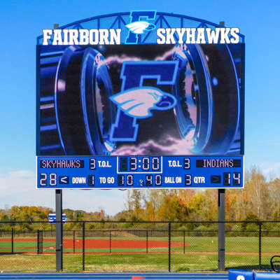 Scoreboard with LED video display