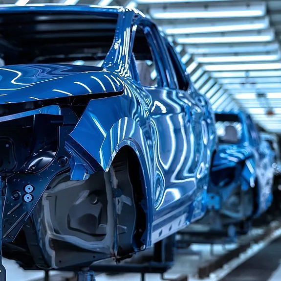 Car bodies welded in the laser process in vehicle production