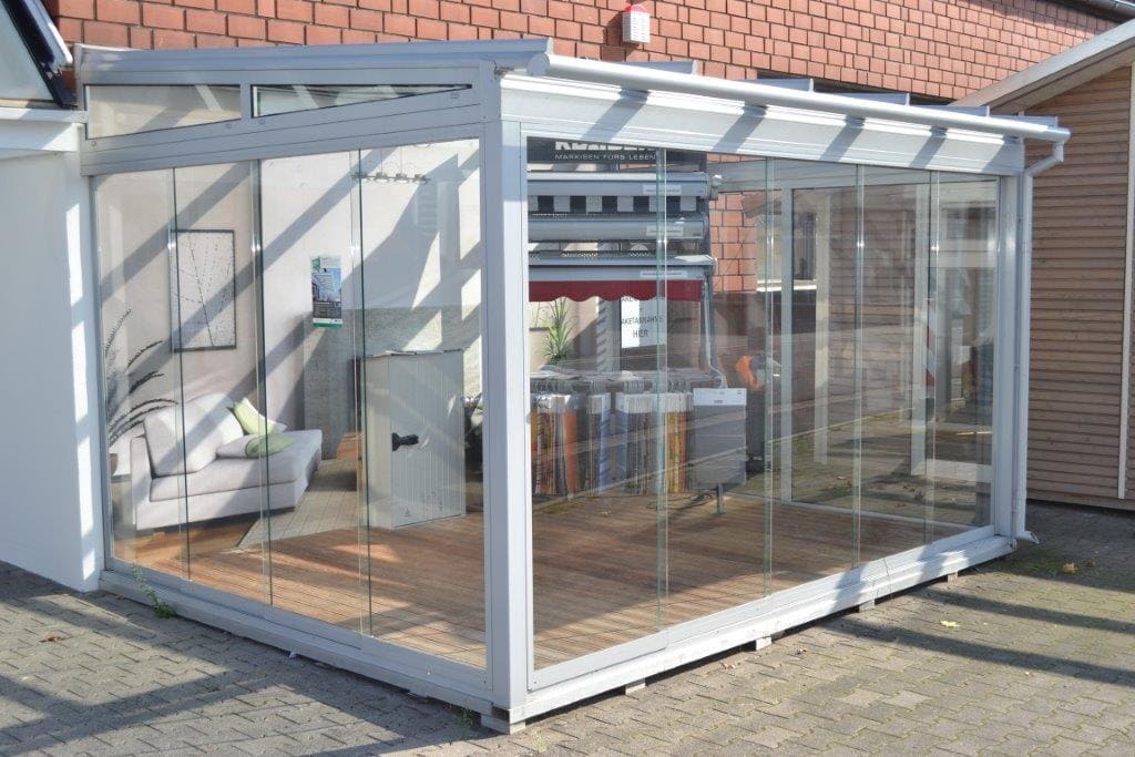 Aluminium summer garden on the display grounds in Verl