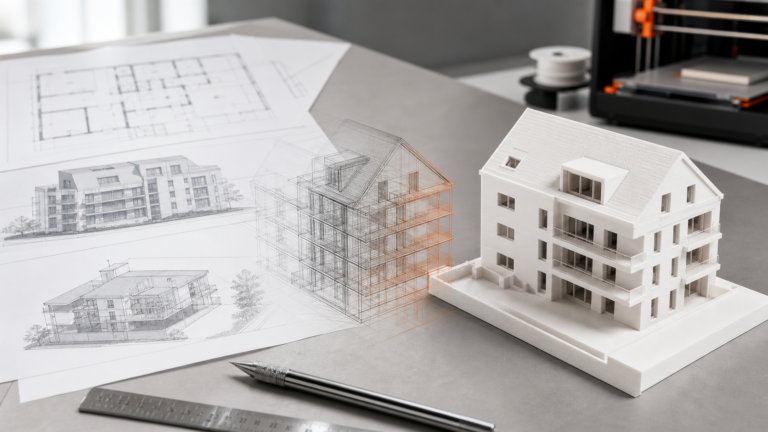 Druckbares Architekturmodell aus Plandaten