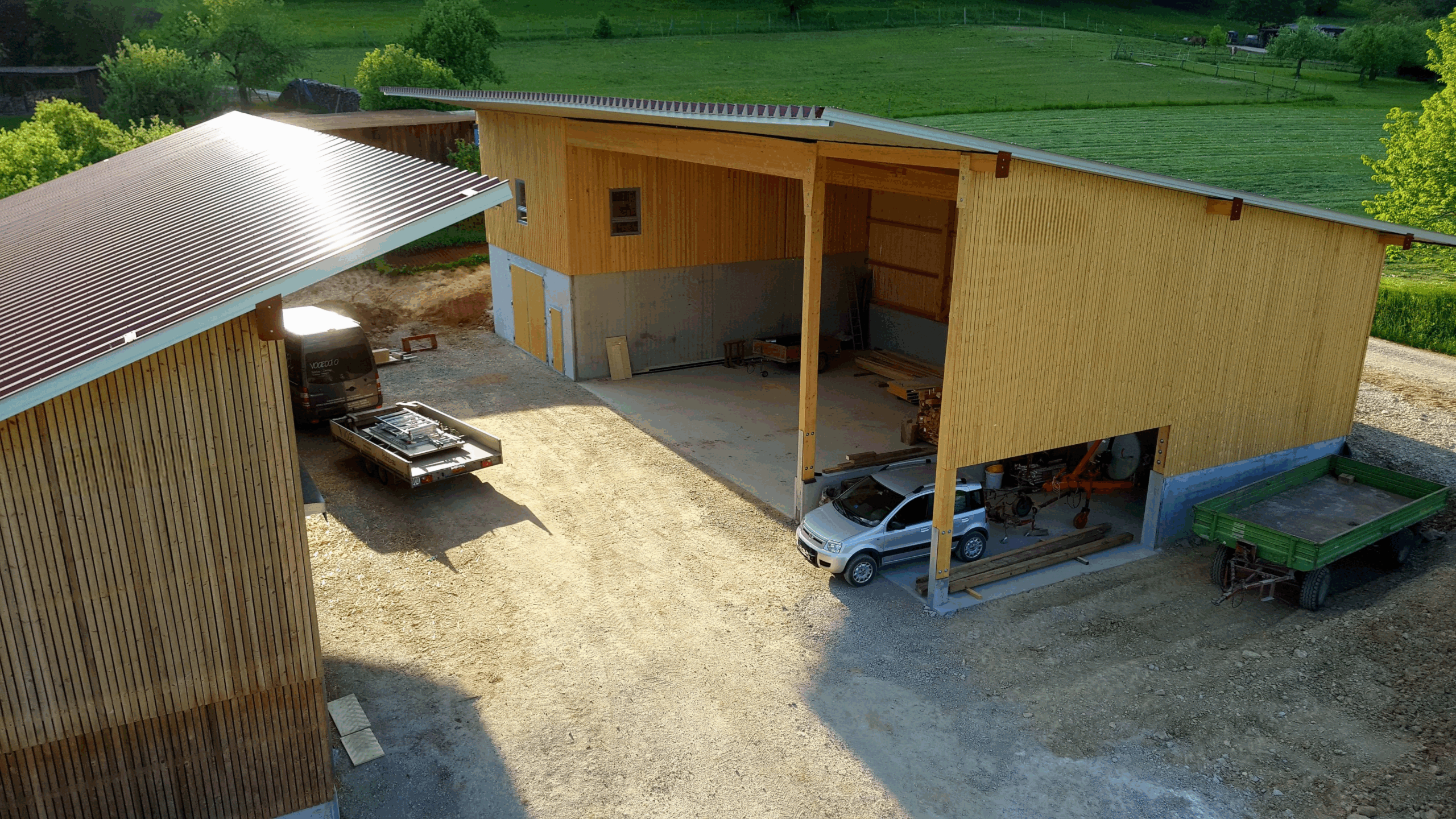 Detailansicht einer Holzfassade