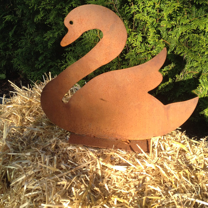 Edelrost-Figur Schwan