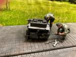 Werkstatt-Diorama mit Maybach-Motor