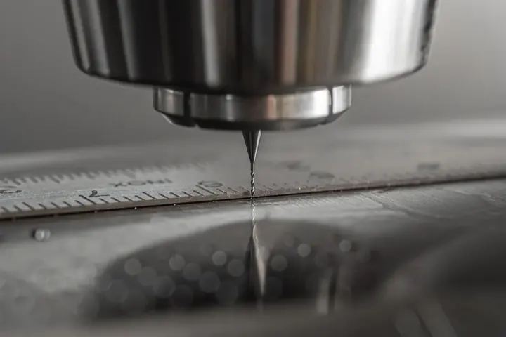 CNC-Fräsbearbeitung an einer Metalloberfläche