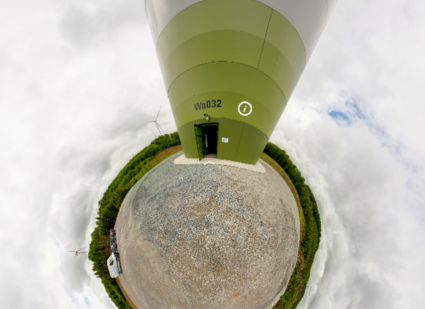 360-Grad-Rundgang durch eine Windenergieanlage
