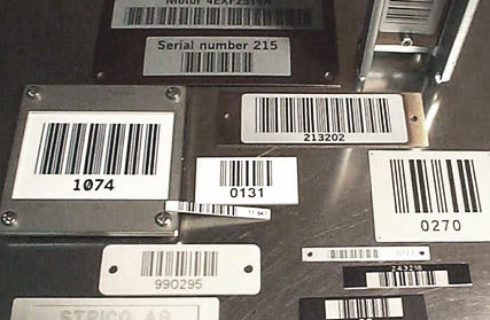 Barcode-Kennzeichnungen auf Chromstahl