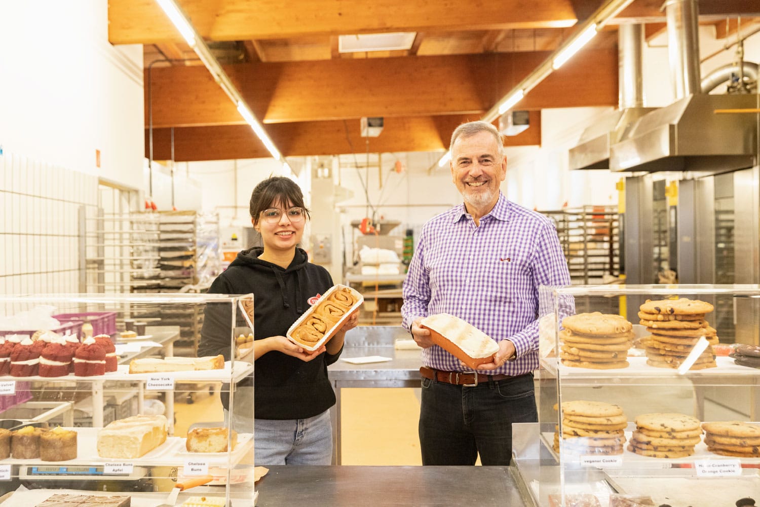 Werksverkauf mit frischen Chelsea Buns