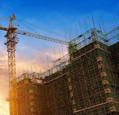 Temporäre Technik auf der Baustelle
