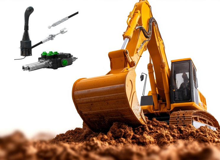 Bagger mit Frontlader-Steuerung