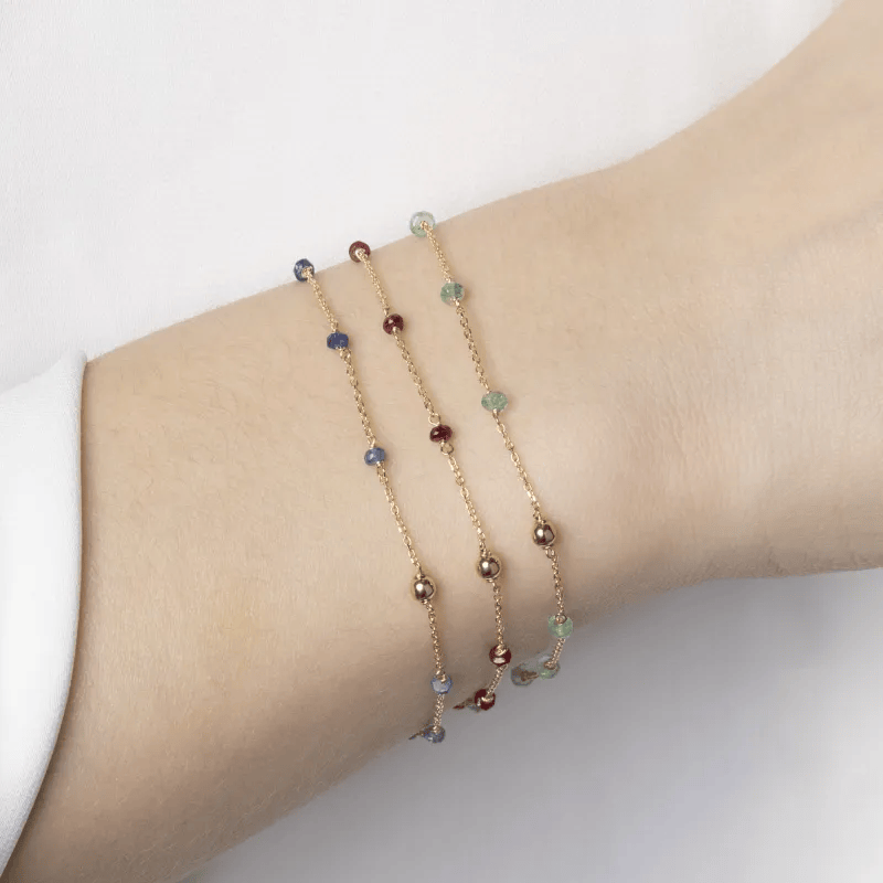 Armband „SAPIR“ in Gelbgold mit natürlichen Saphiren