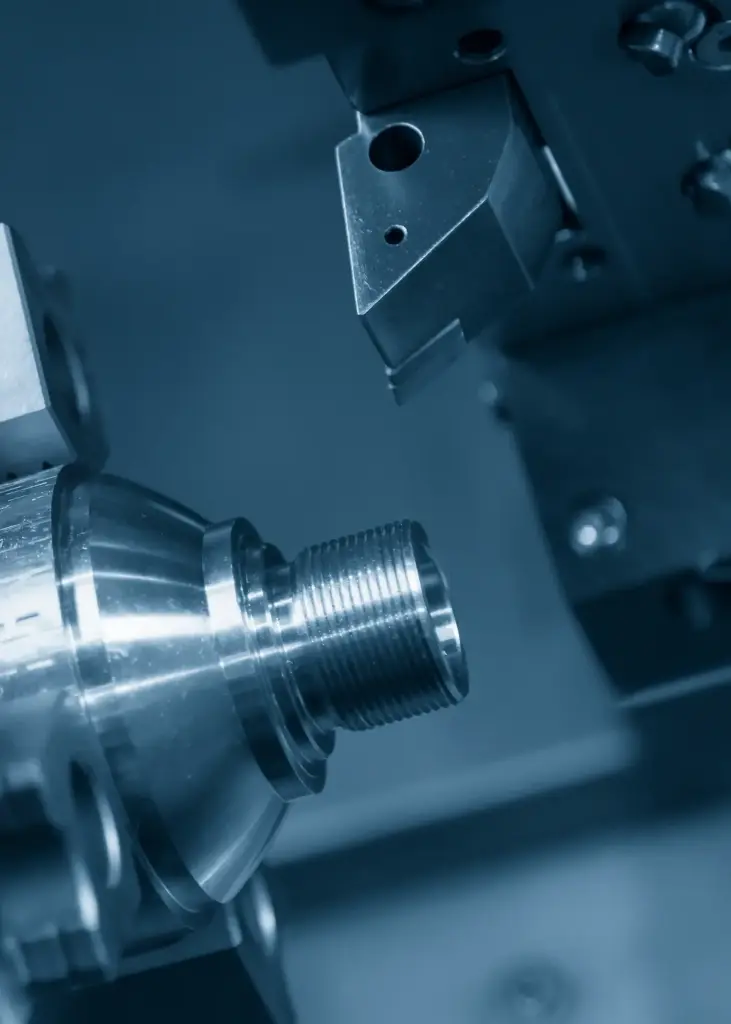 Gewinde-Drehteil in einer CNC-Drehmaschine