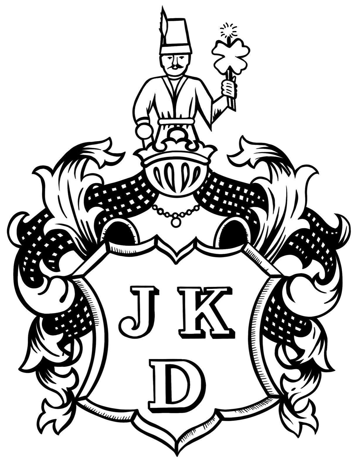 Familienwappen mit Kleeblatt