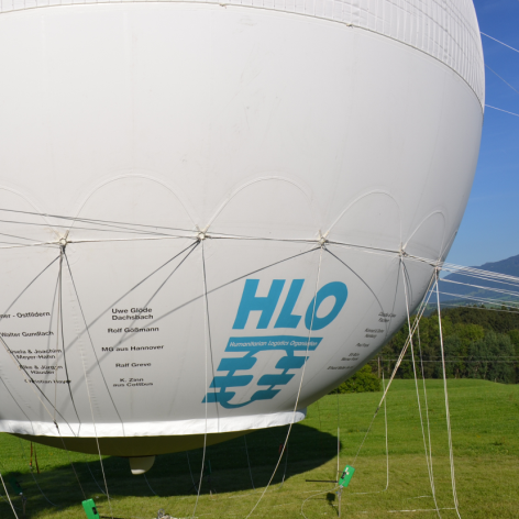 HLO-Ballon mit Bodenverankerung