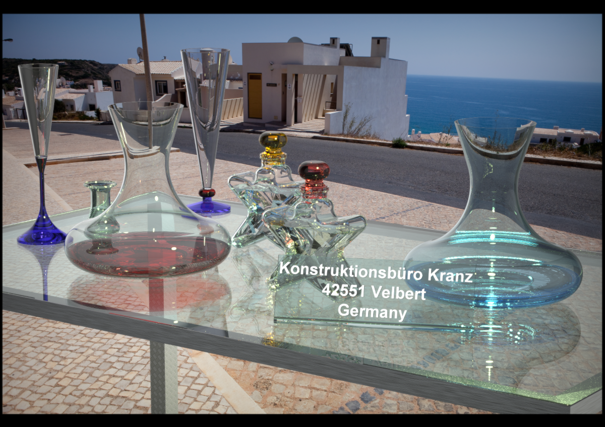 Rendering, Material Glas