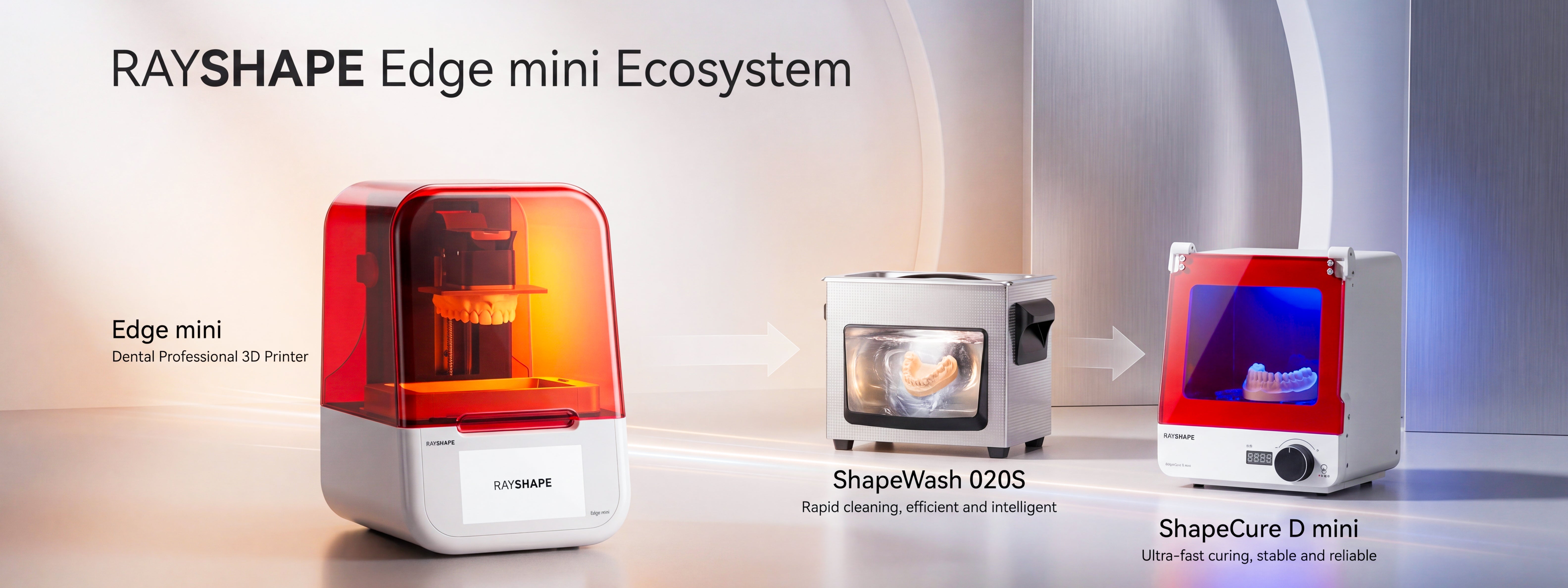 Rayshape Edge Mini Ökosystem für Dental-3D-Druck