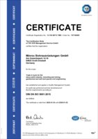 TÜV-SÜD-Zertifikat DIN EN ISO 9001:2015