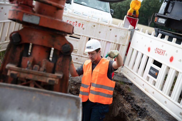 Rohrleitungsbau auf der Baustelle