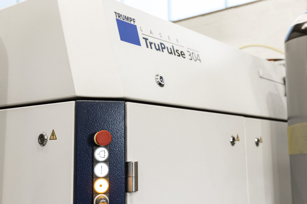 Geschweißtes Werkstück auf der TRUMPF TruPulse 304