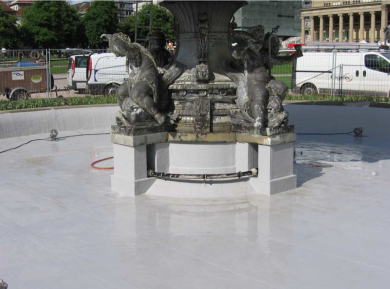 Sealing of the Schlossplatz fountain, Stuttgart