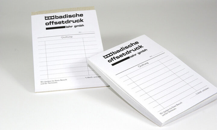 Quittungsblöcke und Kassenblocks