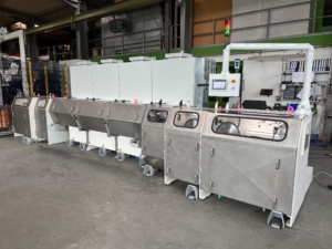 Single-capstan drawing machine ES355-6, slip-free