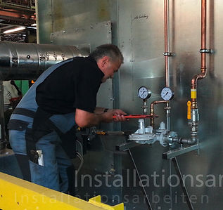 Installation work for gas, water, ventilation and compressed air