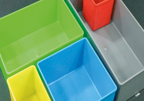 Eigene Produkte: Ordnungssysteme und Sortierboxen