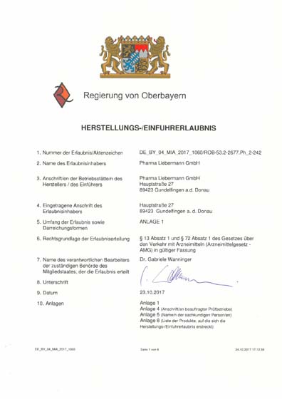Herstellungserlaubnis nach §13 AMG