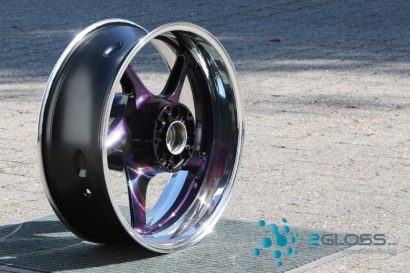Poliertes Motorrad-Felgenbett