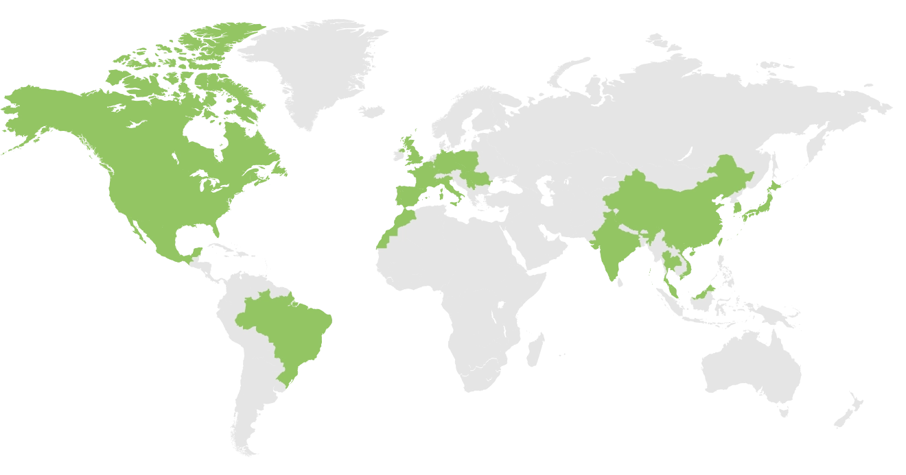 Globales Standortnetz in 28 Ländern