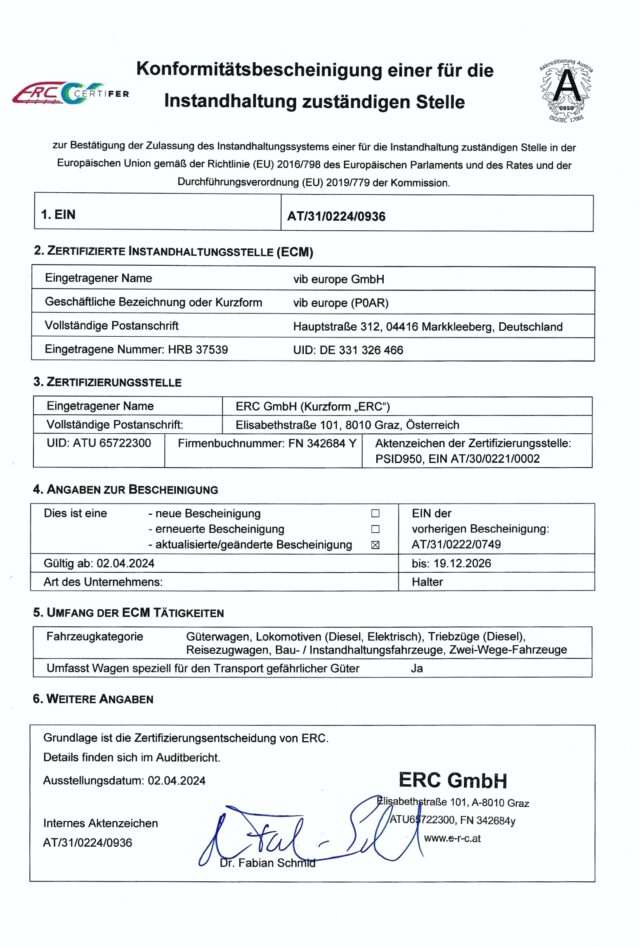 ECM-Konformitätsbescheinigung