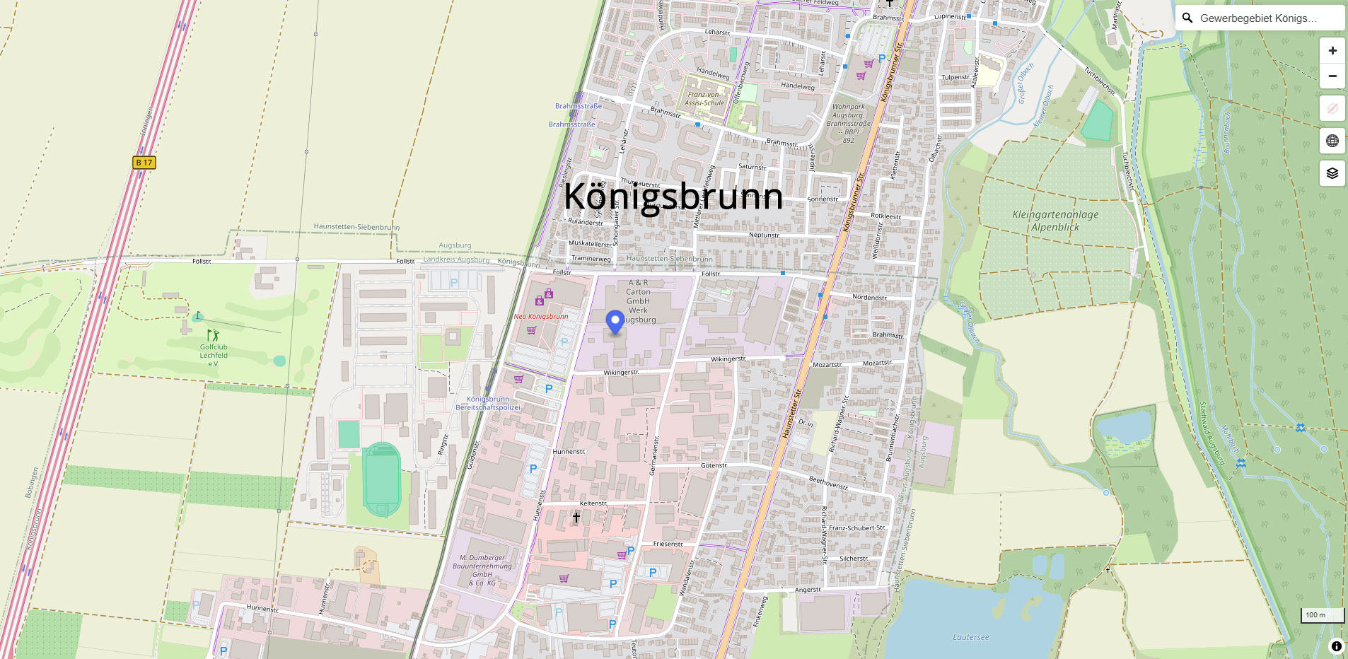 Firmenstandort Hunnenstraße 1, Königsbrunn